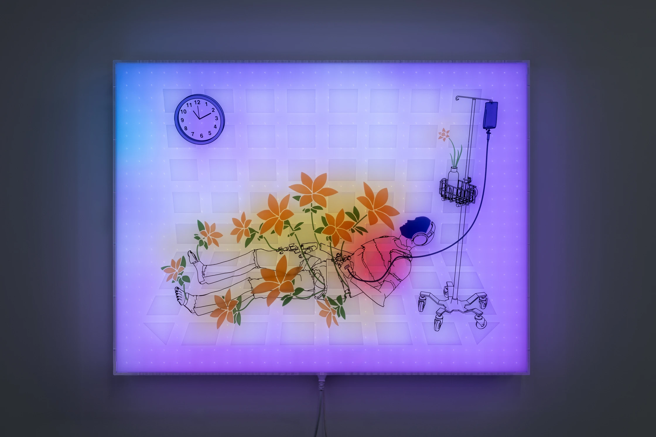 Jonathan Bruce Williams — In The Upper Room, 2025, programmable LED lightbox