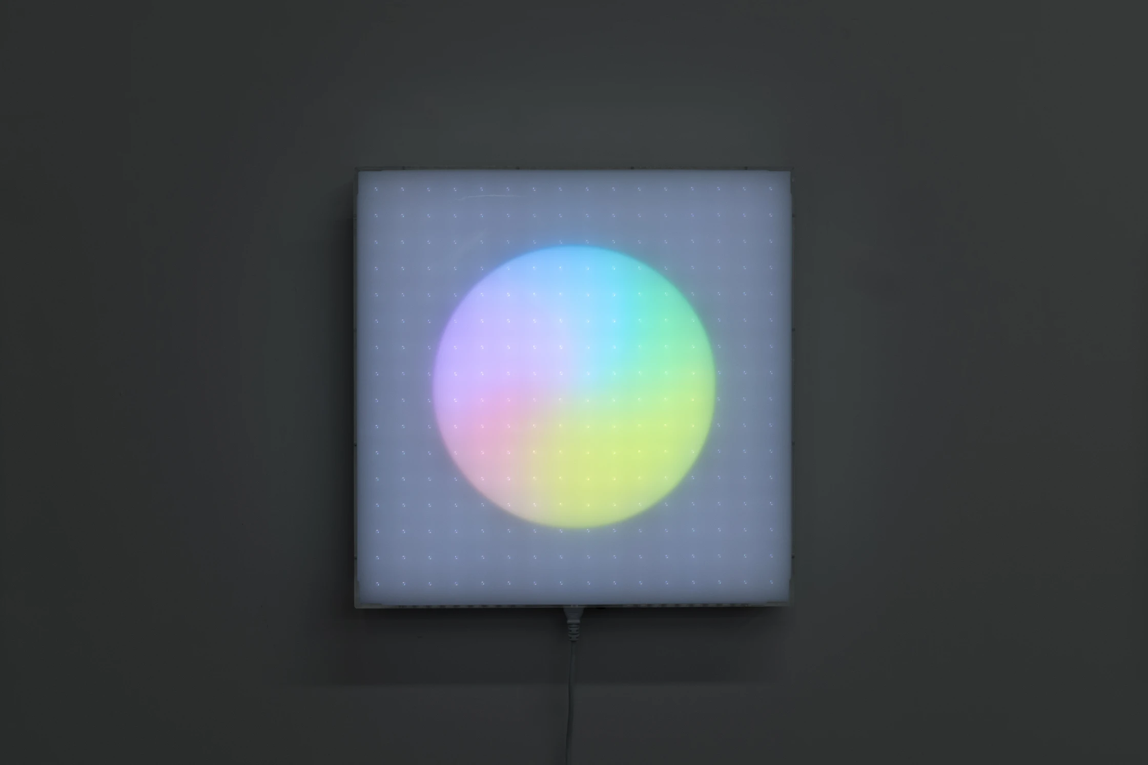 Jonathan Bruce Williams — Pinwheel of Death, 2025, programmable LED lightbox sculpture